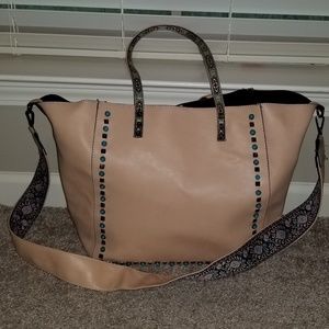 Beige/tan guitar strap tote purse